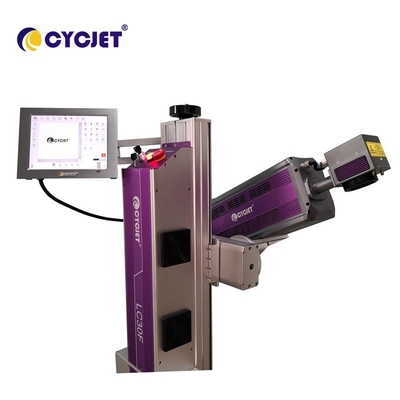 Online Laser Marking Machine Fly Industrial For Pet Bottle 30W